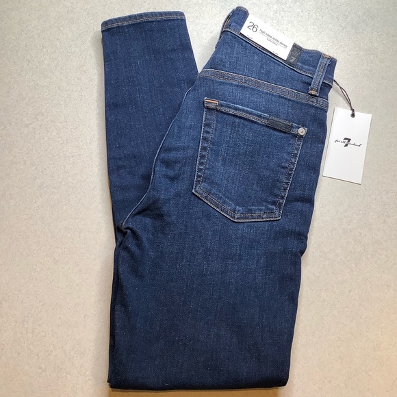 7 For All Mankind Jeans 26 High Waist Ankle Skinny Fletcher Drive! NWT! - Picture 3 of 10
